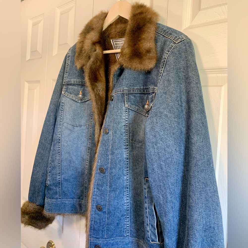 🌠🧥 Vintage Faux Fur lined Jacket by Marvin Richards ✨ - Picture 3 of 8